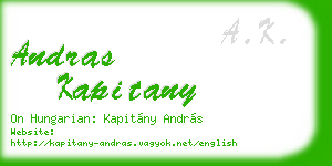 andras kapitany business card